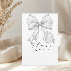 Elegante, de knoop bridal shower witte strik. bedankkaart