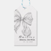 Elegante, de knoop leggende witte bruidsboog. cadeaulabel (Voorkant)
