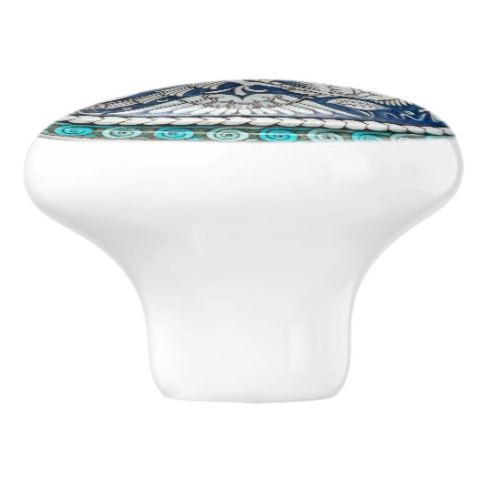 Elegante De Morgan Dragon keramische knop (Zijkant)