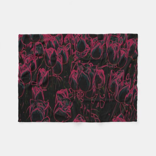 Elegante Decke mit Pinkem Blumenmuster Fleece Deken (Voorkant (Horizontaal))