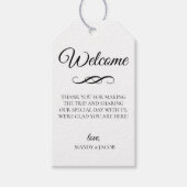 Elegante Deco bloeien bruiloft welkomsttas Cadeaulabel (Voorkant)