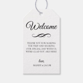 Elegante Deco bloeien bruiloft welkomsttas Cadeaulabel