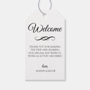 Elegante Deco bloeien bruiloft welkomsttas Cadeaulabel