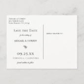 Elegante Deco Bloeiende Foto Bewaar de Datum Aankondigingskaart (Achterkant)