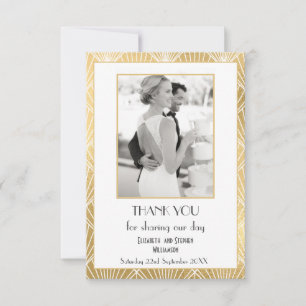 Elegante Deco jaren '20 Foto Huwelijk Bedankt