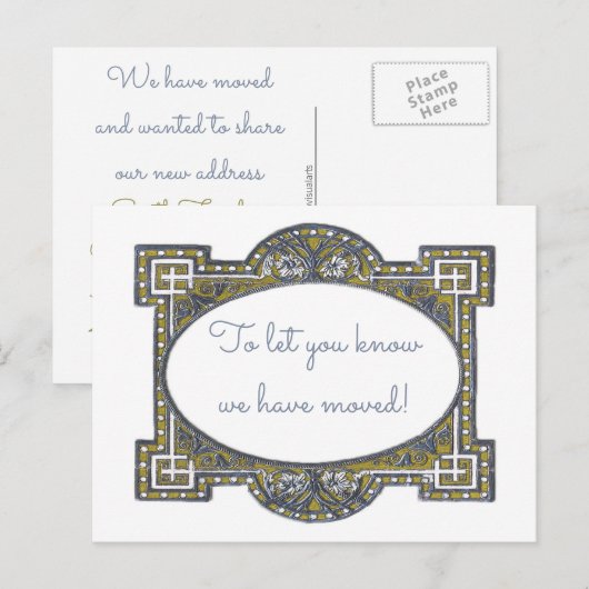 Elegante deco lijst kaarten, aanpassen voor uw geb aankondigingskaart (Voorkant / Achterkant)