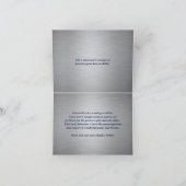 Elegante Deco Typografie Navy Blue & Faux Metallic Bedankkaart (Binnen)