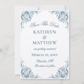 Elegante decoratieve barok bruiloft Save the Date Kaart (Voorkant)