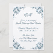 Elegante decoratieve barok kalligrafie bruiloft kaart (Voorkant)