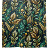 Elegante decoratieve bladeren douchegordijn (Voorkant)