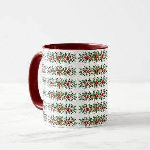 Elegante decoratieve botanische kerst mok