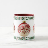 Elegante decoratieve botanische vakantie Kerstmis Mok (Midden)