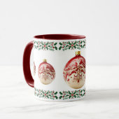 Elegante decoratieve botanische vakantie Kerstmis Mok (Voorkant links)