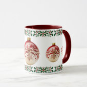 Elegante decoratieve botanische vakantie Kerstmis Mok (Voorkant rechts)