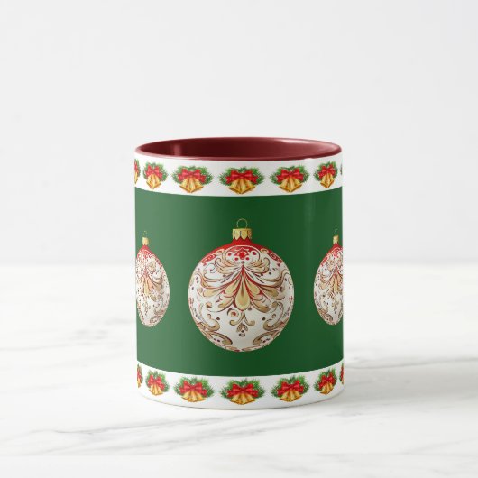 Elegante decoratieve botanische vakantie Kerstmis Mok (Midden)