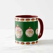 Elegante decoratieve botanische vakantie Kerstmis Mok (Voorkant rechts)