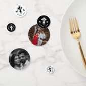 Elegante Decoratieve Cross Monogram & foto's Huwel Confetti (Groep)