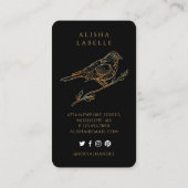 Elegante  decoratieve geperste vogel Logo wit Visitekaartje (Achterkant)