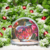 Elegante decoratieve glazen appel sneeuwbol (Kerstmis)