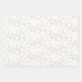 Elegante decoratieve hart bedels goud en wit inpakpapier vel (Voorkant)
