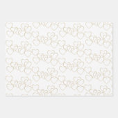 Elegante decoratieve hart charmes goud en wit inpakpapier vel (Voorkant 2)