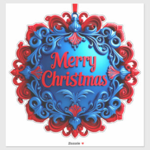 Elegante decoratieve kerstboom ornament sticker