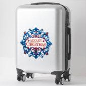 Elegante decoratieve kerstboomornament sticker (Koffer)