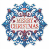 Elegante decoratieve kerstboomornament sticker (Voorkant)