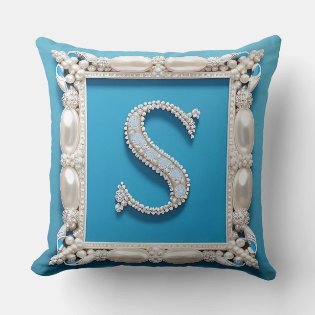 Elegante decoratieve lijst letter S Kussen (Voorkant)