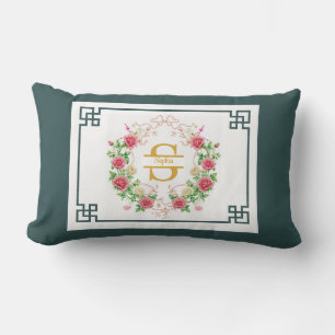Elegante decoratieve lijst met bloemendecor en mon kussen