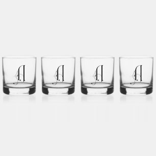 Elegante decoratieve monogramed letter B Whisky Glas