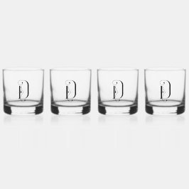 Elegante decoratieve monogramed letter D Whisky Glas