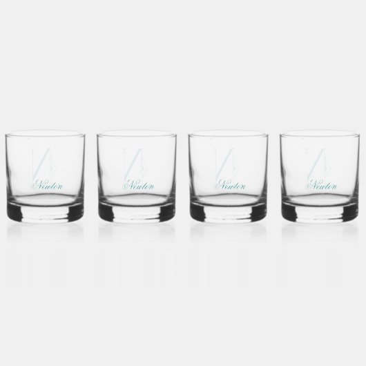 Elegante decoratieve monogramed letter N Whisky Glas (Achterkant)