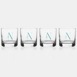 Elegante decoratieve monogramed letter N Whisky Glas