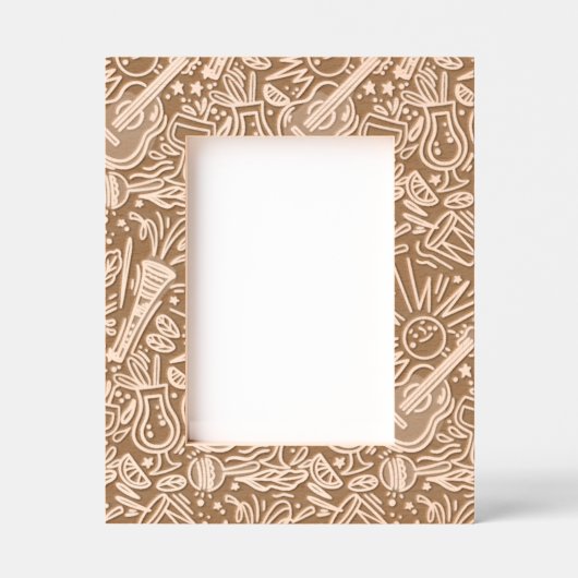 Elegante decoratieve muziekinstrumenten patronen gegraveerde lijstjes (Voorkant)