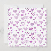 Elegante decoratieve paarse harten verjaardagsfees kaart (Achterkant)