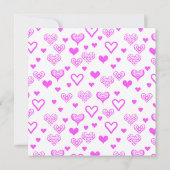 Elegante decoratieve roze harten verjaardagsfeestj kaart (Achterkant)