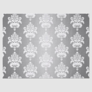 Elegante  Decoupage Gloeiende Zilveren Damast Tissuepapier