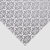 Elegante  Decoupage Gloeiende Zilveren Damast Tissuepapier (Detail)