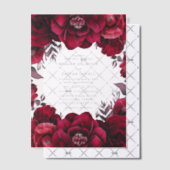 Elegante Deep Crimson Red Floral Romantische bruil Vellum Uitnodigingen (Offset (Uitnodiging))