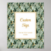 Elegante Deep Green Gold Eucalyptus Wedding Custom Poster (Voorkant)