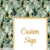 Elegante Deep Green Gold Eucalyptus Wedding Custom Poster