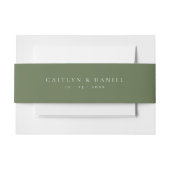 Elegante Deep Green Invitation Belly Band Uitnodigingen Wikkel (Voorkant Voorbeeld)
