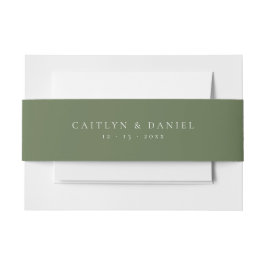 Elegante Deep Green Invitation Belly Band Uitnodigingen Wikkel