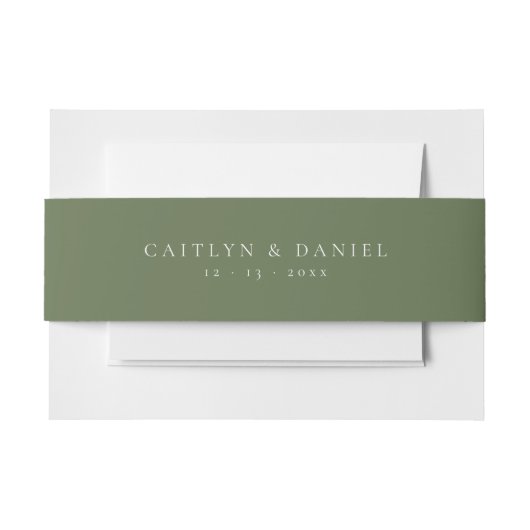 Elegante Deep Green Invitation Belly Band Uitnodigingen Wikkel (Voorkant Voorbeeld)