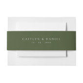 Elegante Deep Green Invitation Belly Band Uitnodigingen Wikkel (Voorkant Voorbeeld)