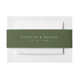 Elegante Deep Green Invitation Belly Band Uitnodigingen Wikkel