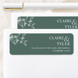 Elegante Deep Green Wedding Retour Adres Label
