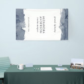 Elegante Deep Grey Waterverf Minimal Grand Opening Spandoek (Beurs)