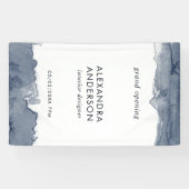 Elegante Deep Grey Waterverf Minimal Grand Opening Spandoek (Horizontaal)